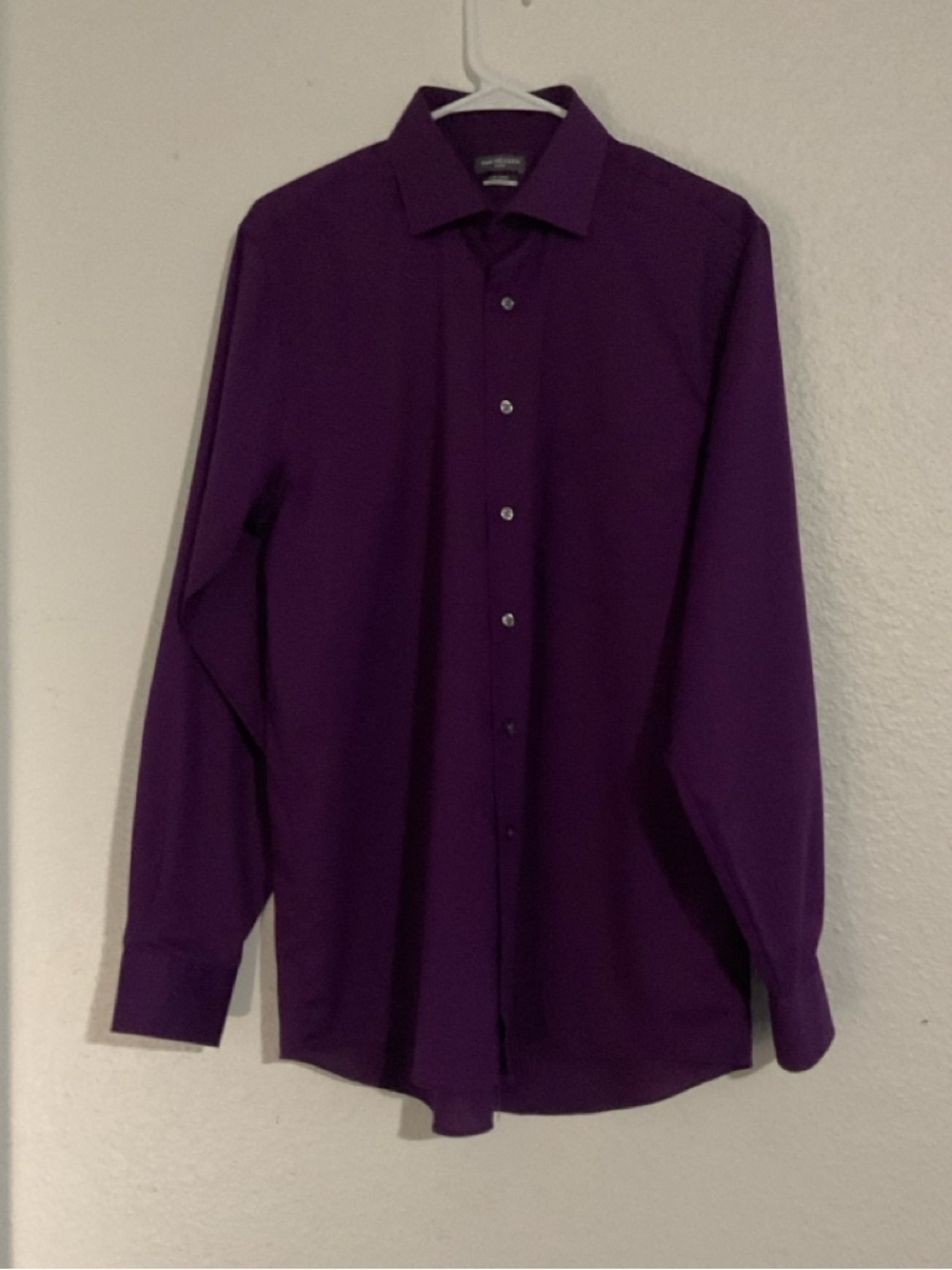 Van Heusen Men's Deep Purple Dress Shirt - Long Sleeve